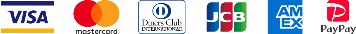 対応可能なクレジットカード(Visa・Mastercard・JCB・American Express・Diners Club)