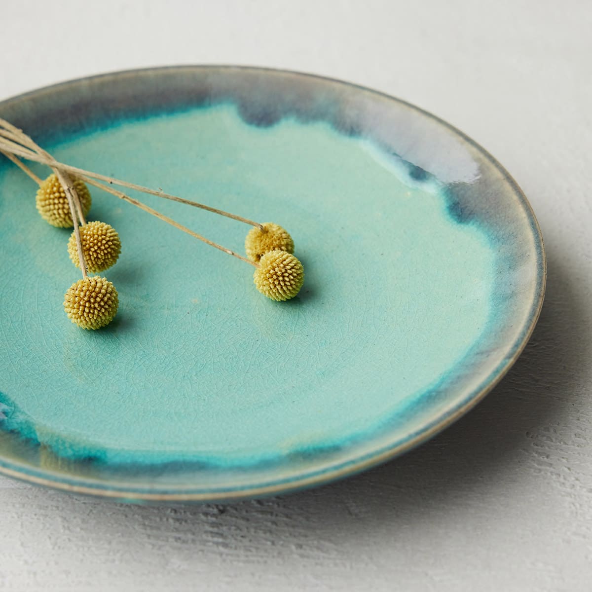 〈予約商品：5月上旬出荷〉こぼれ落ちる雪の煌めき しづり雪 プレート φ25.5cm｜信楽四季彩陶 －大寒