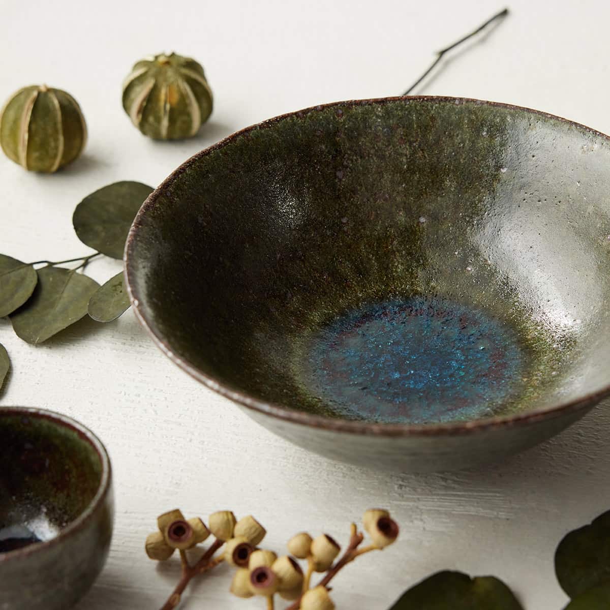 凍てつく大地の結晶 霜柱（しもばしら）そり鉢 φ22cm｜信楽四季彩陶 －大寒