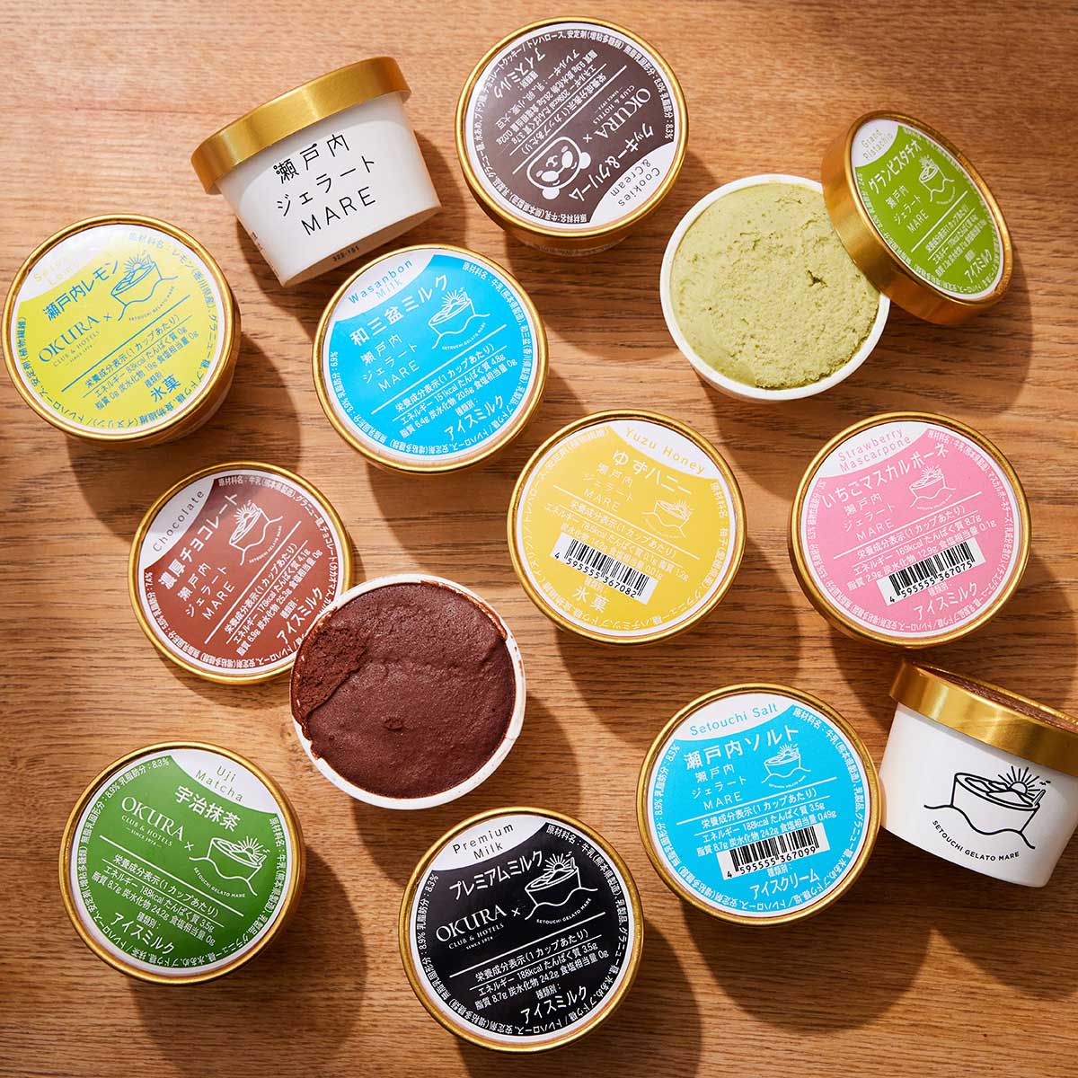 瀬戸内ジェラートMARE　詰め合わせ12個入り　5,500円（税込）
