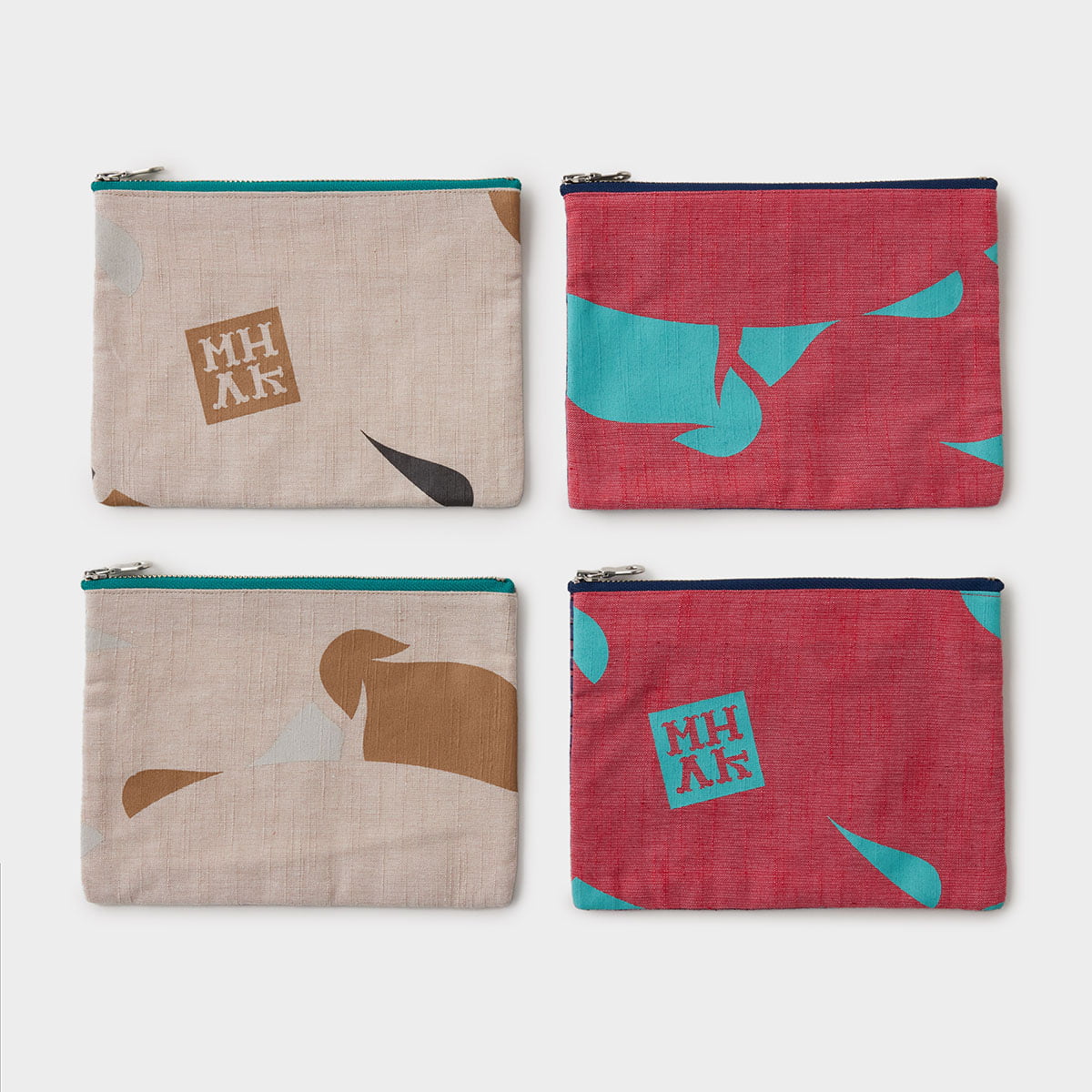 MHAK×OMUSUbee 会津木綿　ポーチ　4,400円 （税込）