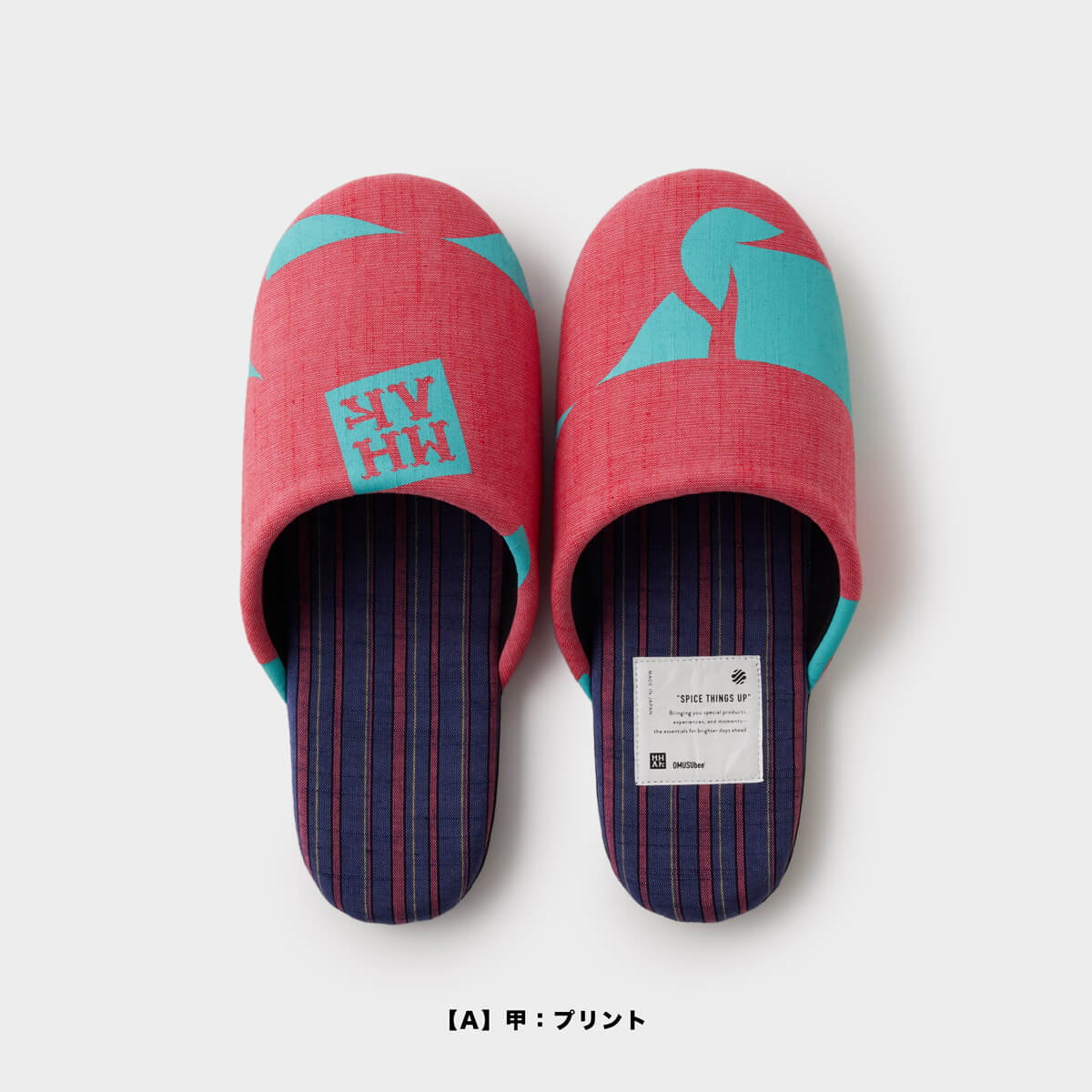 MHAK×OMUSUbee 会津木綿 ルームシューズ ピンク/Pink　5,500円 （税込）