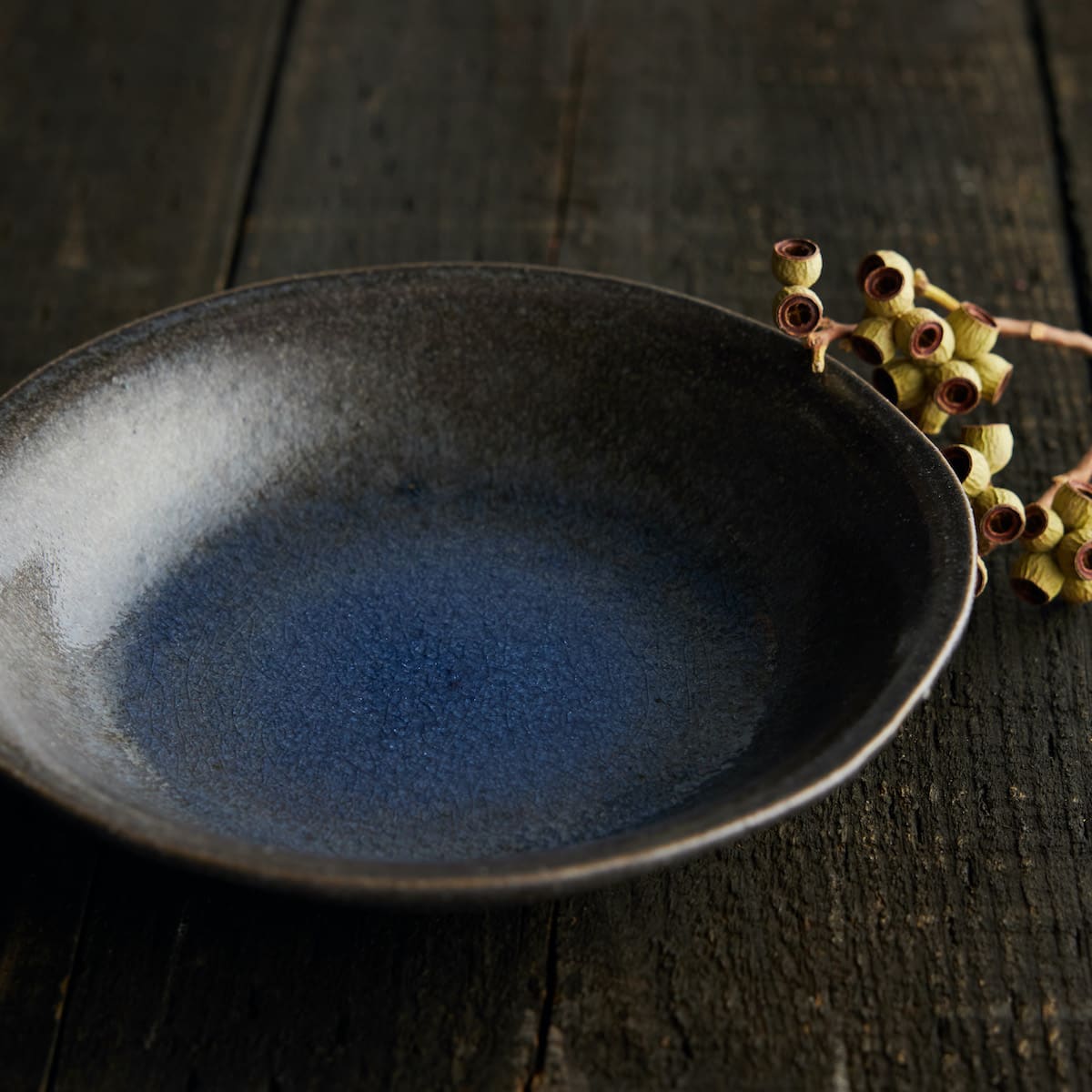 【信楽焼】信楽四季彩陶 －清明　中深皿　朧月（おぼろづき）