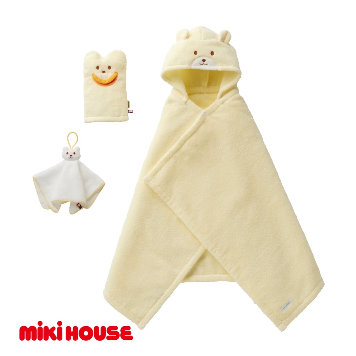 ミキハウス ベビー 無撚糸バスポンチョセット【BOX付き】