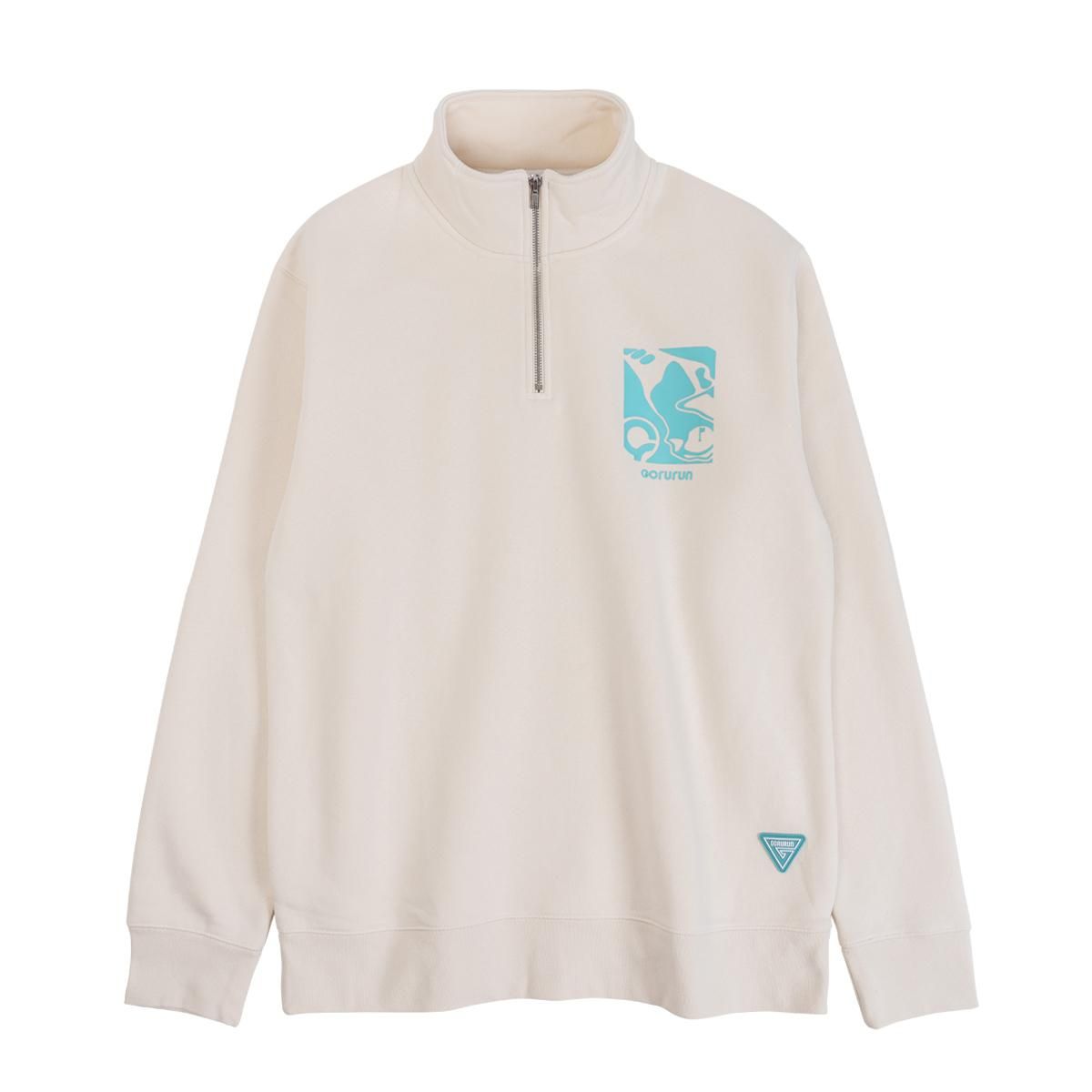 ヘビーウェイトハーフジップ（ユニセックス）アイボリー（S / M / L / XLサイズ）｜Gorurun × HESTA LIFE