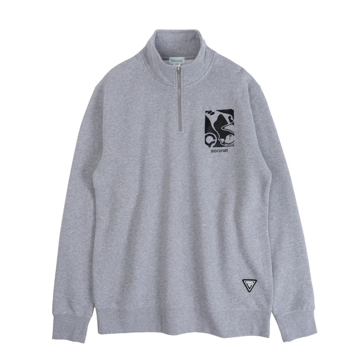 ヘビーウェイトハーフジップ（ユニセックス）グレー（S / M / L / XLサイズ）｜Gorurun × HESTA LIFE