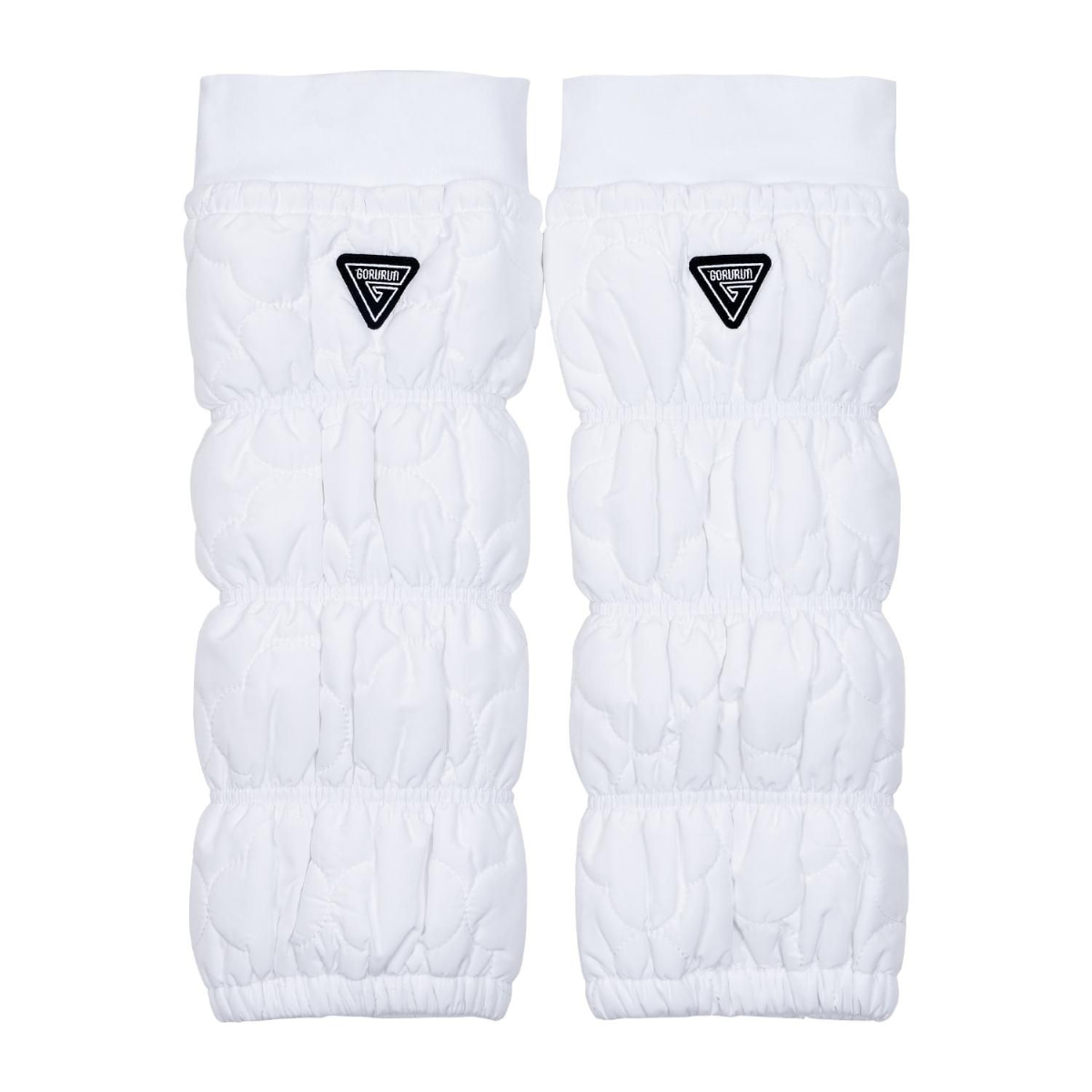 フラワーキルト レッグウォーマー（ホワイト / ブラック）｜Gorurun × HESTA LIFE