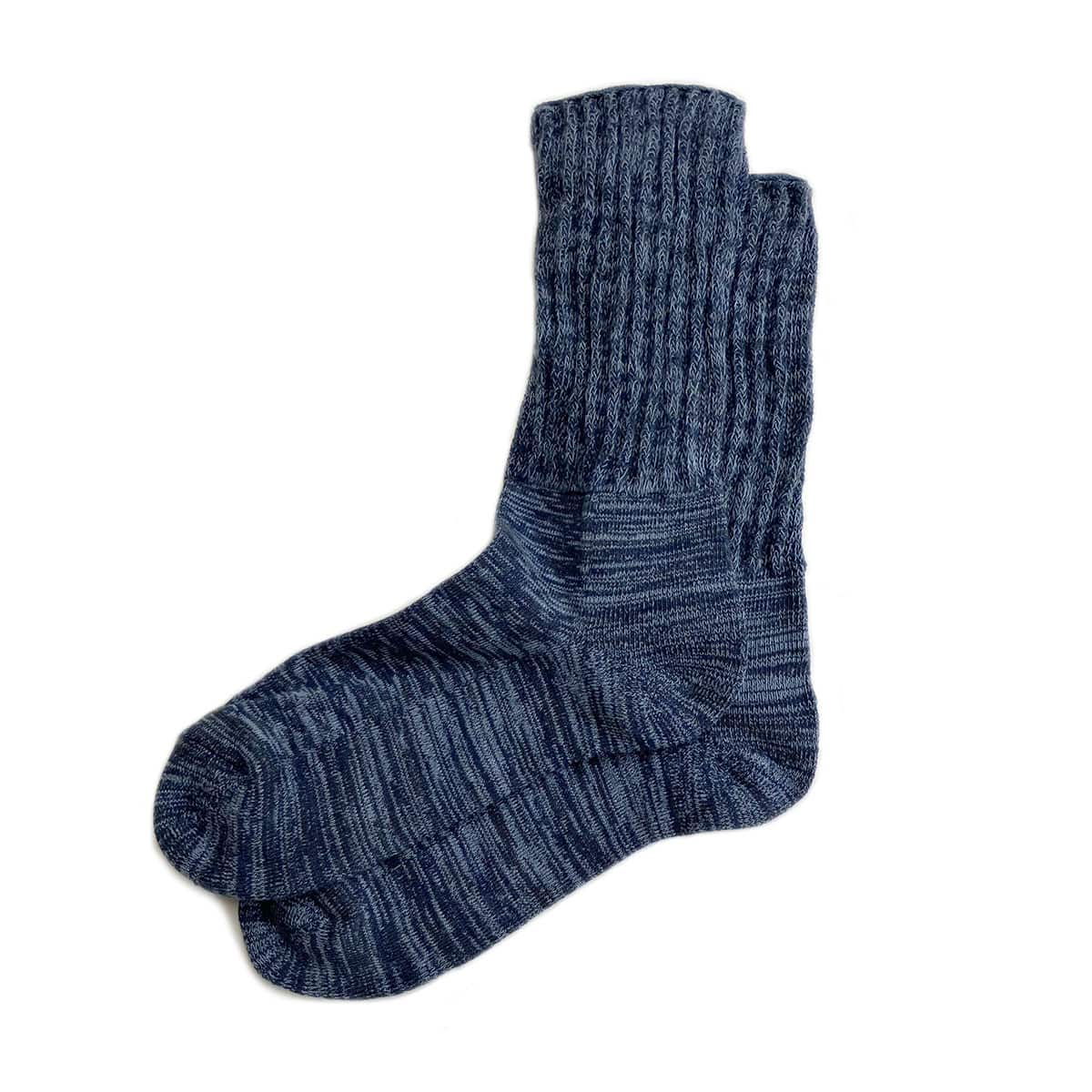 【Kontex】履くタオル 靴下 Mix ネイビー (S/Mサイズ展開)