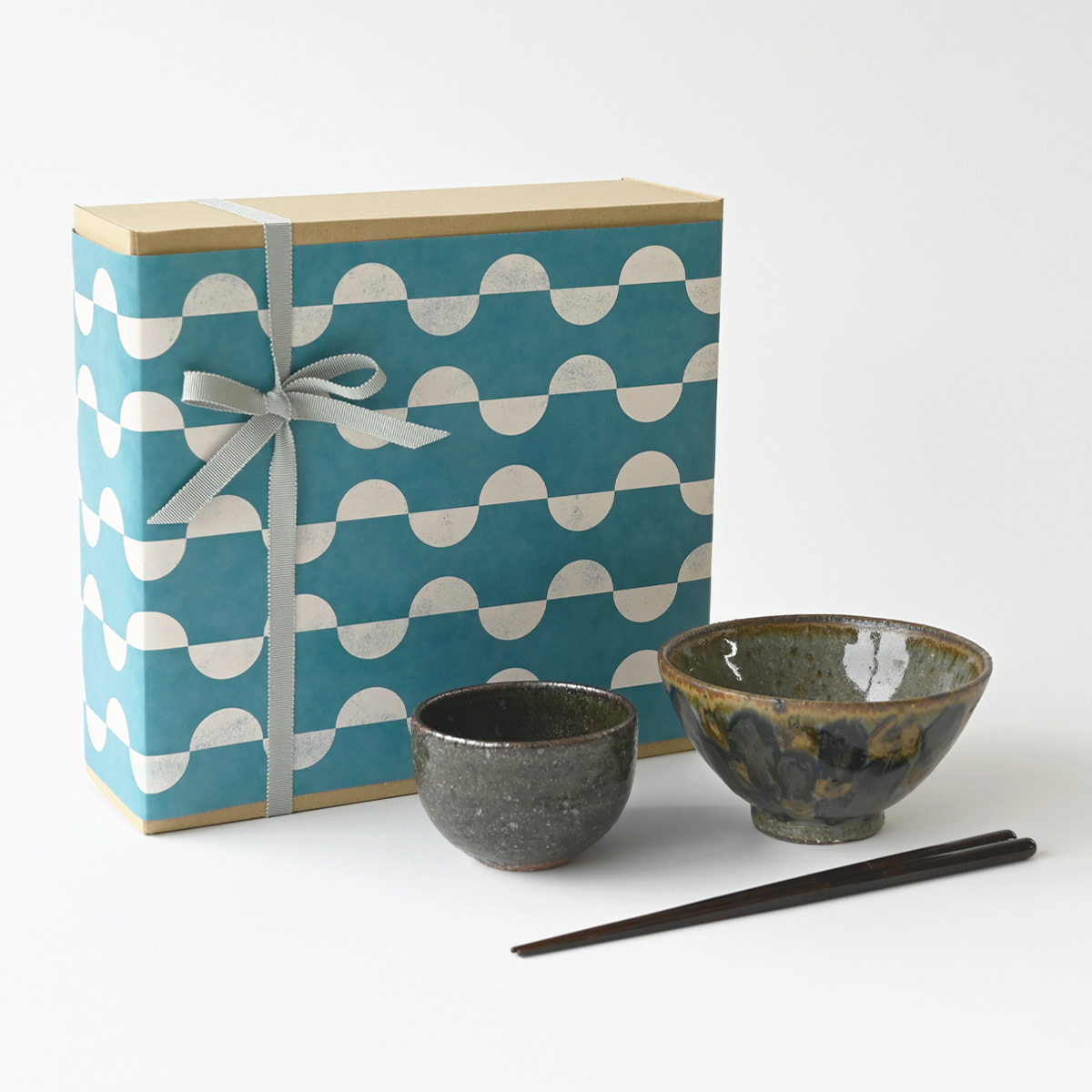 【うつわ好きなお父さんに】個性豊かな茶碗 ＋ 小鉢 ＋ 漆の竹箸 ギフトセット