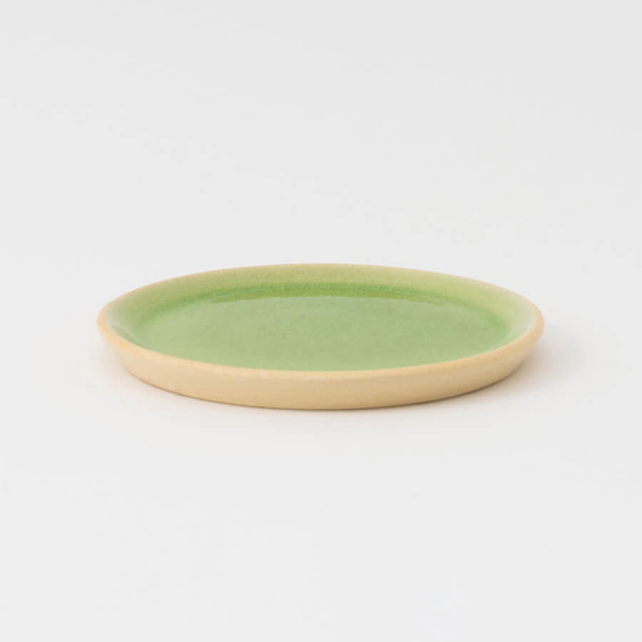 【信楽焼】THE HARVEST  CRAZE  クレイズ  ソーサー  φ16cm  グリーン