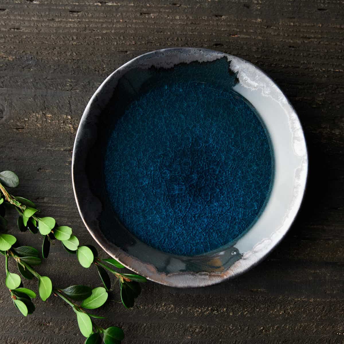 【信楽焼】信楽四季彩陶 －小暑　平皿　翠雨 （すいう）