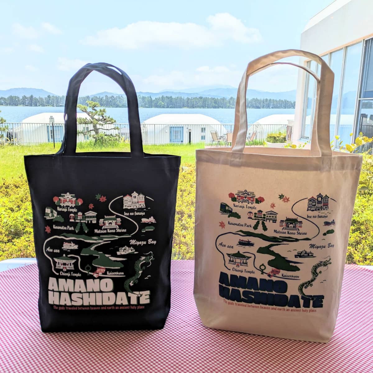 天橋立マップ トートバッグ（ライトベージュ/ネイビー）｜ザ グラン リゾート 天の橋立セレクト