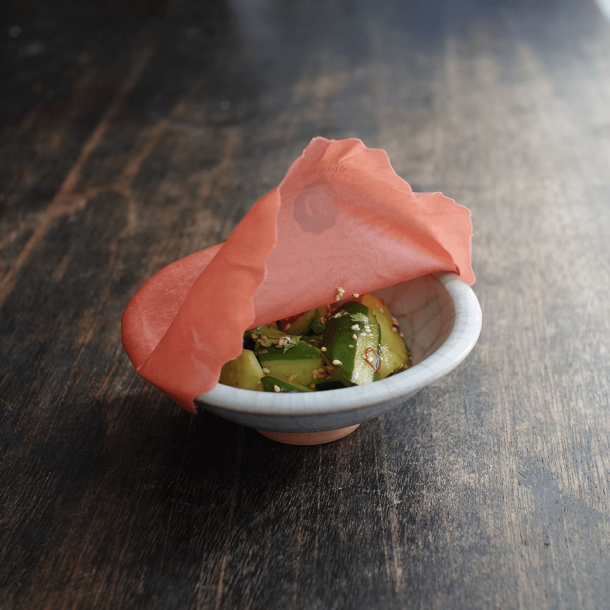 繰り返し使える みつろうラップ／蘇芳色（草木染め）｜aco wrap