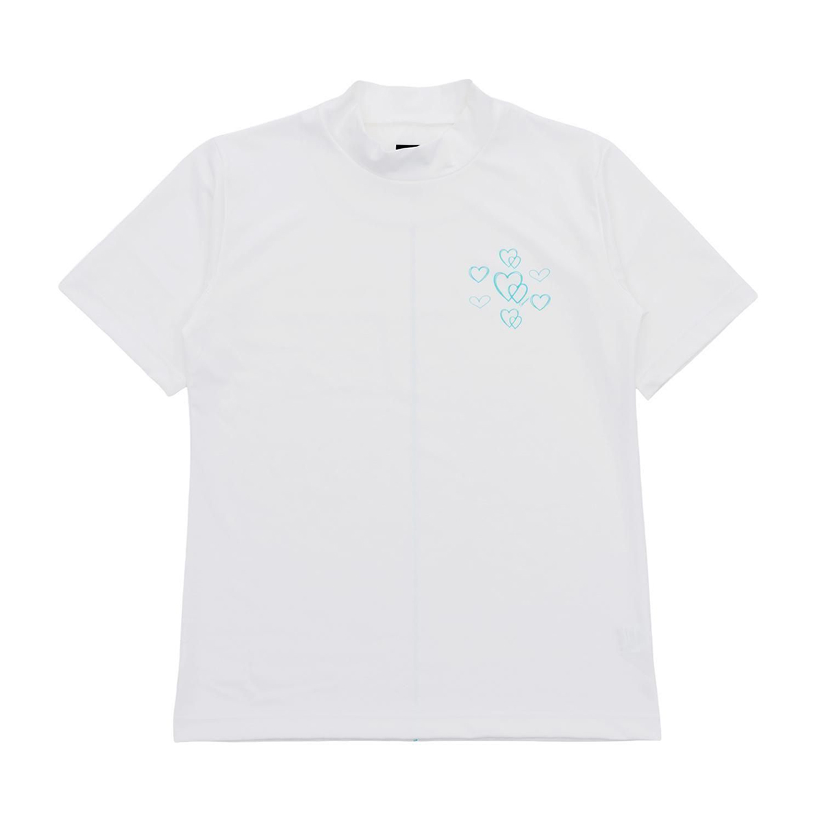 7ハート　モックネックTシャツ　ホワイト（3L / 4L）｜Gorurun