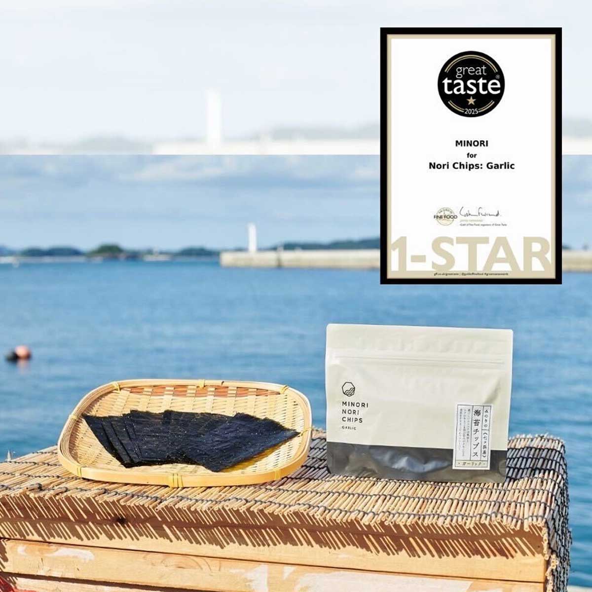 ＼Great Taste Awards 一つ星受賞／【MINORI-魅のり】海苔チップス 旨味がくせになるガーリック味（味付のり）