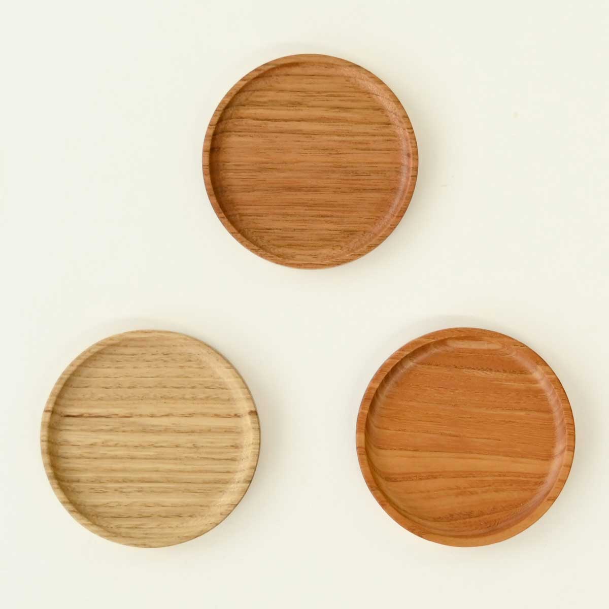 【佐藤木材容器】まるコースター 天然木 3種 Φ9.5cm