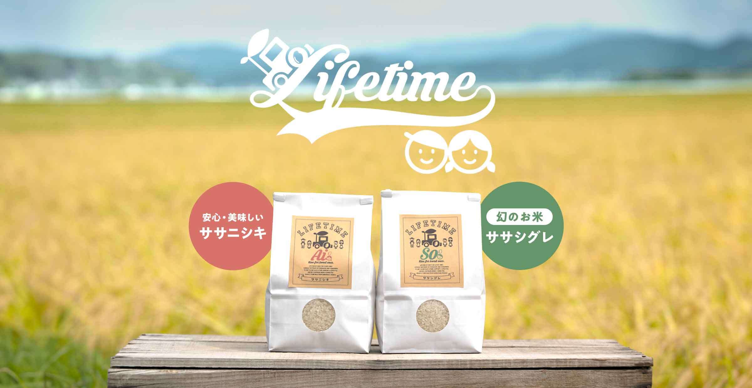 【本当においしいお米を、産地から直接お届け】たくさんの手間ひまをかけて育てた『LIFETIME』。
