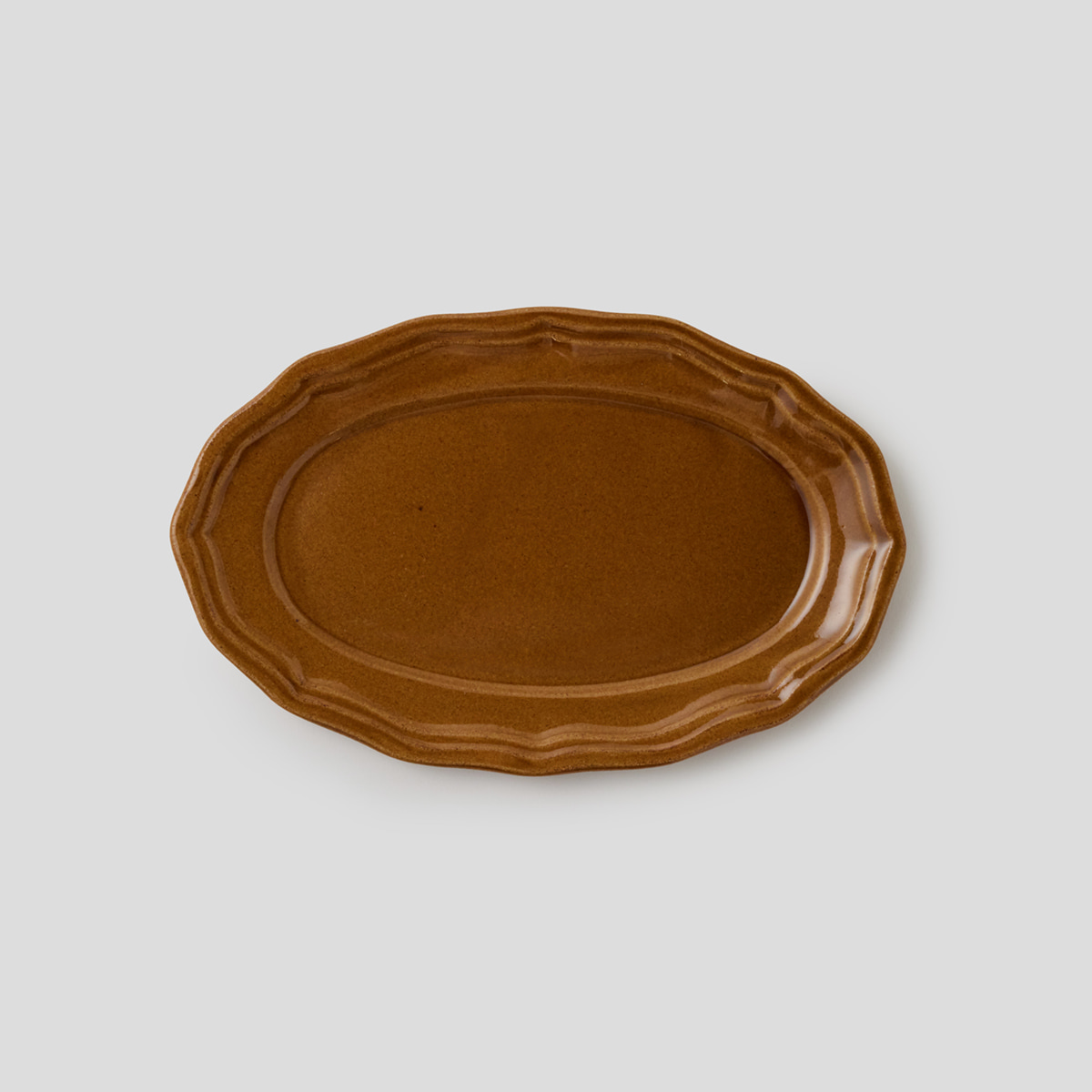 【益子焼】THE HARVEST ラ・モワッソン ビストロ 29cm オーバルプレート アンバー