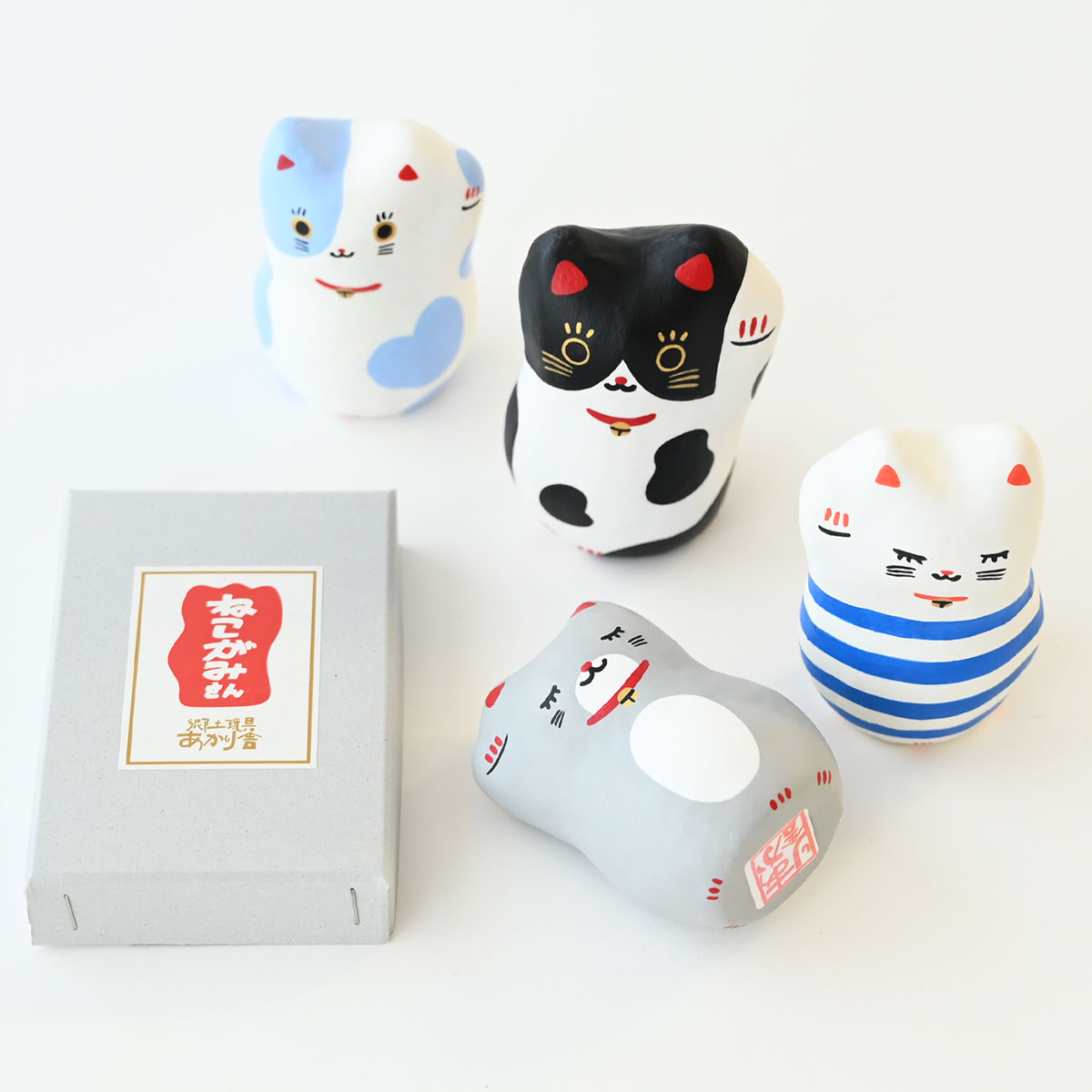 【郷土玩具あかり舎】 ねこがみさん（4色展開）