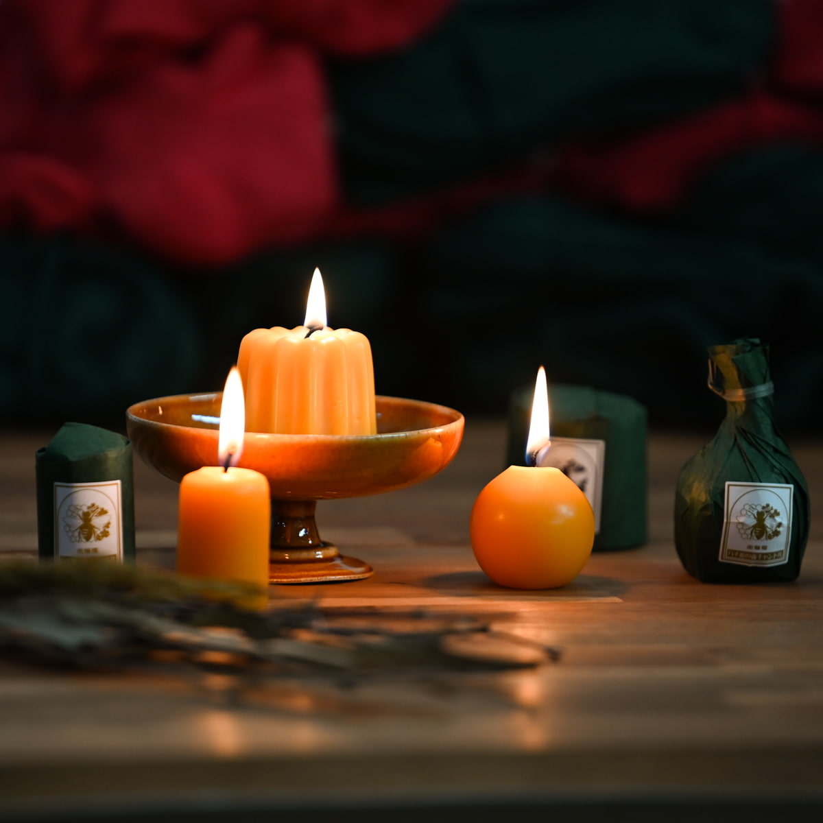 こころ癒される 蜜蝋のキャンドル｜ハチ蜜の森