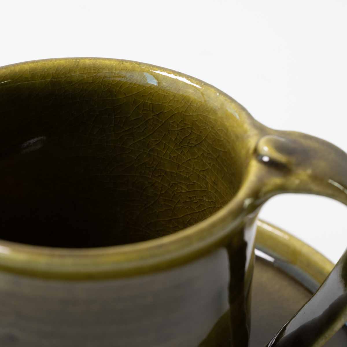 【信楽焼】utsuroi - うつろい - マグ＆切立皿セット Olive（オリーブ）