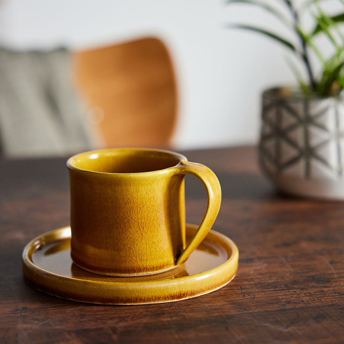 【信楽焼】utsuroi - うつろい - マグ＆切立皿セット Amber（アンバー）