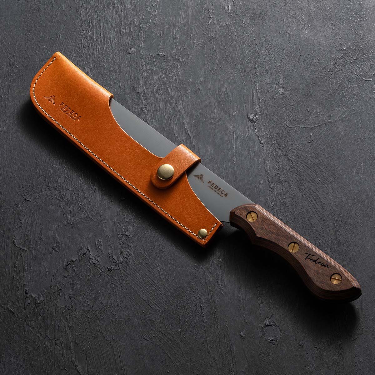 【FEDECA】三徳包丁 大 名栗ブラック 17cm