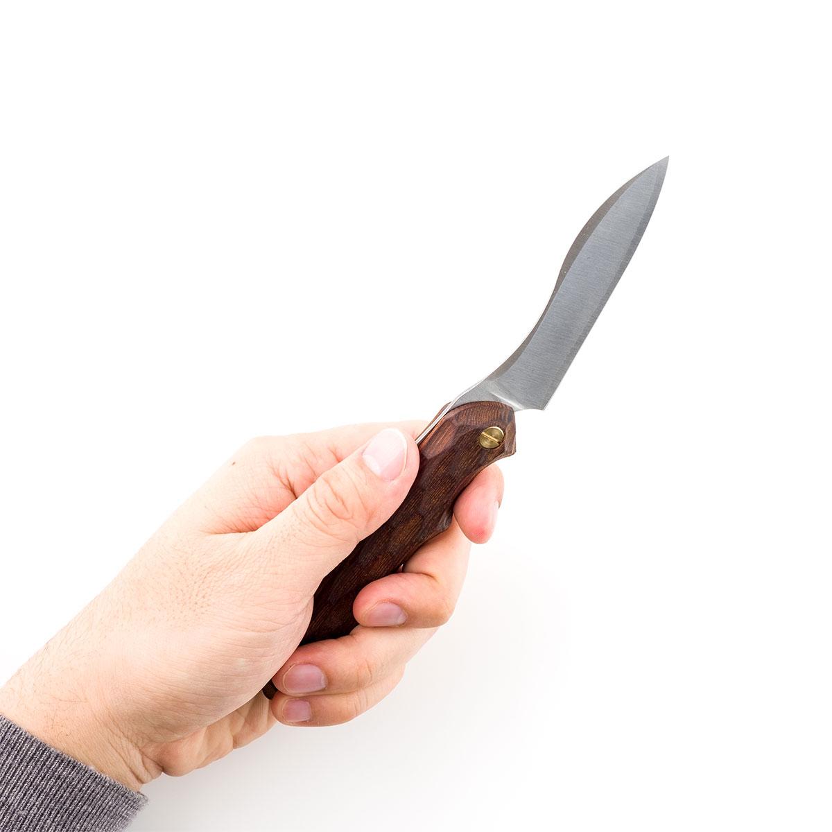 【FEDECA】折り畳み式料理ナイフ 天然木 プレーン黒檀 9.3cm