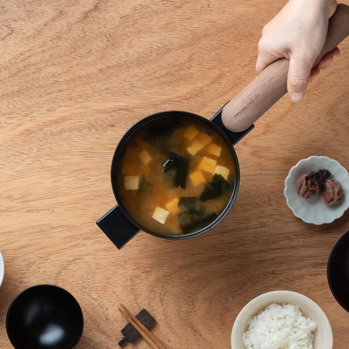 【藤田金属】フライパンジュウ スープS ハンドルセット（ウォルナット）