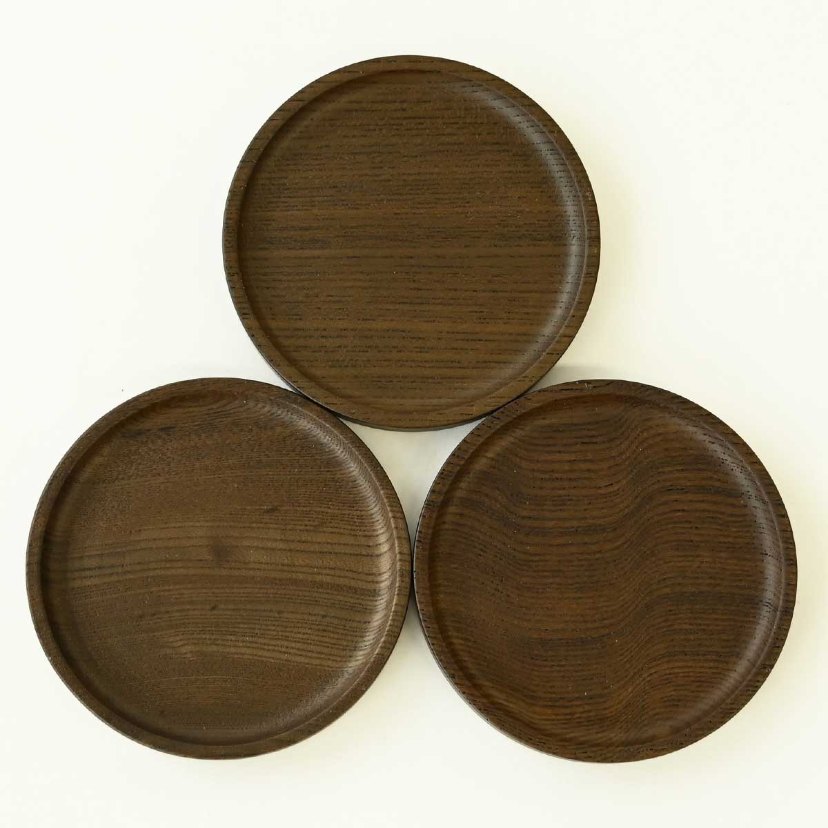【佐藤木材容器】まるコースター 神代けやき Φ9.5cm