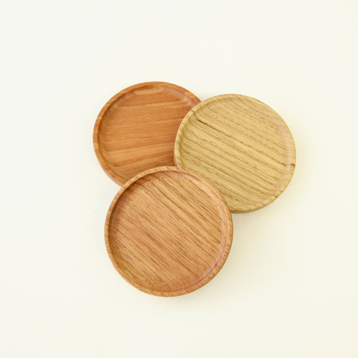 【佐藤木材容器】まるコースター 天然木 3種 Φ9.5cm
