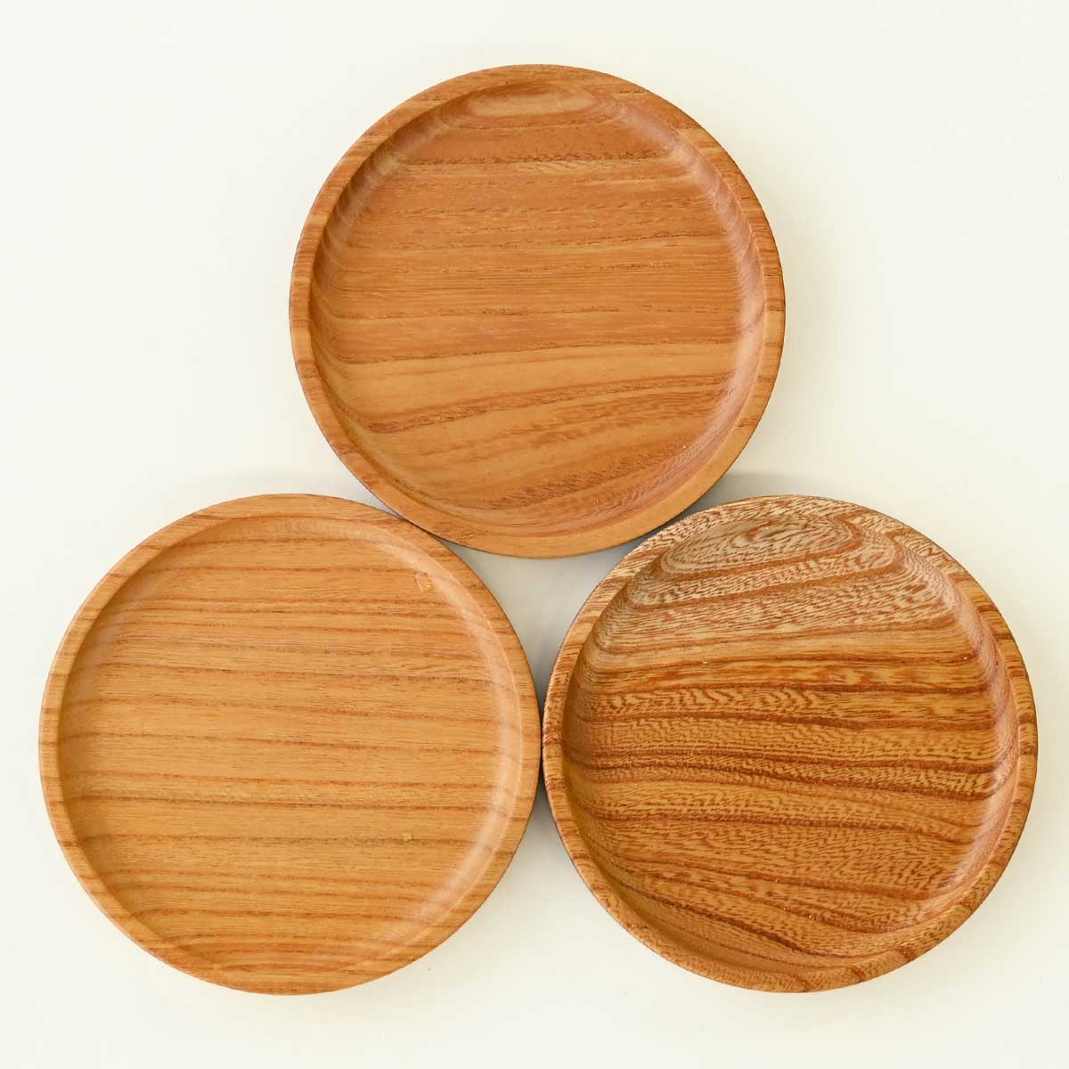 【佐藤木材容器】まるコースター 天然木 3種 Φ9.5cm