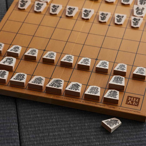 将棋盤【ホームラン。モデル】 日本のいいもの 山形・天童の将棋駒（将棋盤/駒/巾着セット）｜MHAK