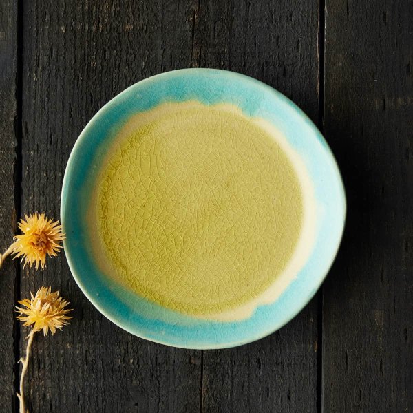 澄んだ空に光舞う　陽春 （ようしゅん）平皿 φ18.8cm｜信楽四季彩陶 －清明