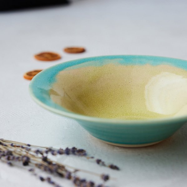 澄んだ空に光舞う　陽春 （ようしゅん）リムボウル φ24cm｜信楽四季彩陶 －春分