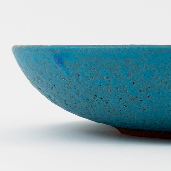 奥深い土の表情 琵琶湖ブルーの深皿 25cm（ディープブルー）｜THE