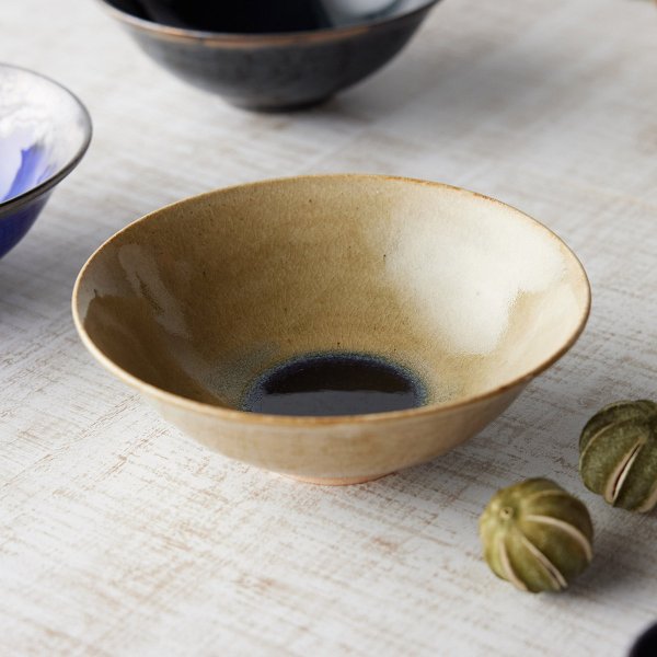 夜明け前の静かな水面 朝凪 （あさなぎ）そり鉢 φ22cm｜信楽四季彩陶 －夏至