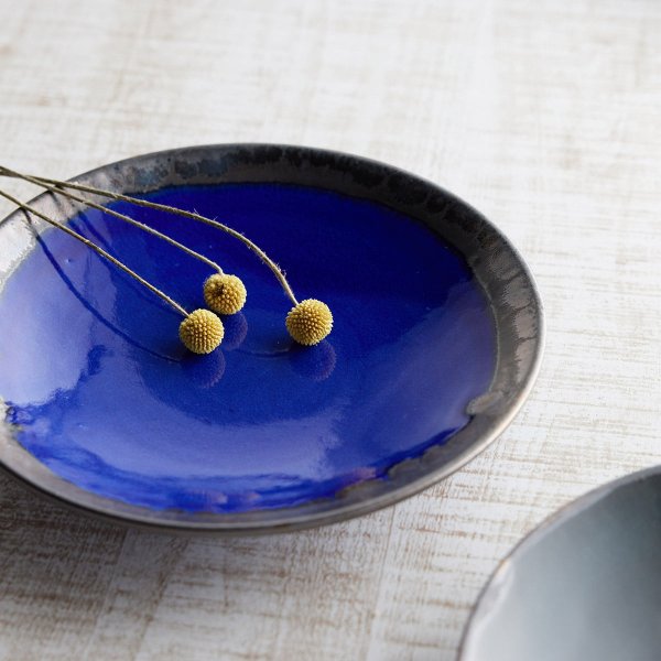 暮れゆく空と涼の刻 夏の宵（なつのよい）プレート φ25.5cm｜信楽四季彩陶 －夏至