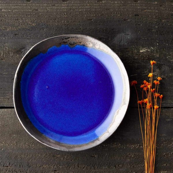 暮れゆく空と涼の刻 夏の宵（なつのよい）平皿 φ18.8cm｜信楽四季彩陶 －小暑