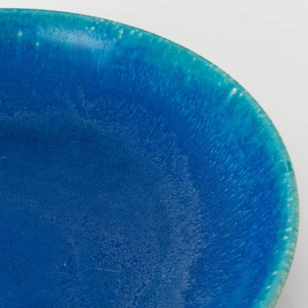 料理を引き立てる琵琶湖ブルーの深皿 25cm｜THE HARVEST - BLUE VELVET