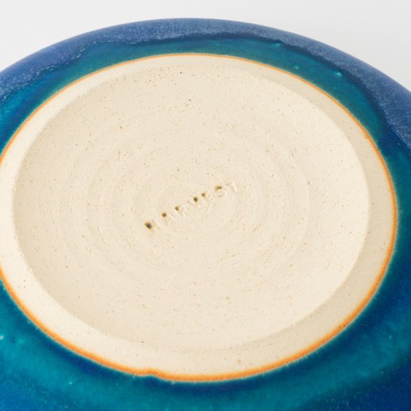 料理を引き立てる琵琶湖ブルーの深皿 25cm｜THE HARVEST - BLUE VELVET