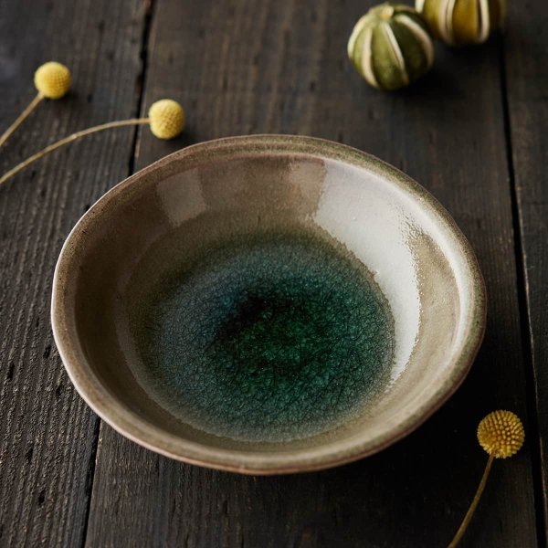 儚くしたたる秋の余韻　露時雨（つゆしぐれ）中深皿 φ20cm｜信楽四季彩陶 －霜降